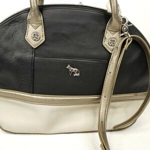 NWOT Emma Fox leather Jemma Dome satchel Black,bronze,oatmeal crossbody satchel
